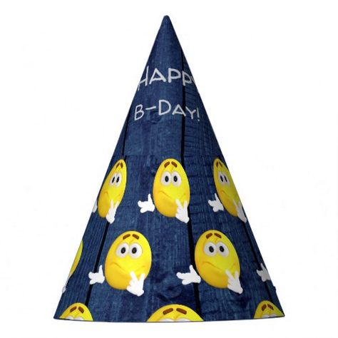 Hat Emoji, Emoji Hat, Cool Emoji, Emoji Party, Birthday Party Hats, Paper Hat, Kids Birthday Gifts, Happy B Day, B Day