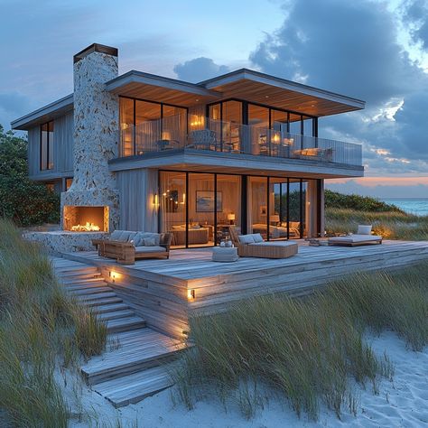 Contemporary Ocean Front Home, Intracoastal Waterway Home, Beachfront House Ocean Views, Contemporary Beach House Exterior, Modern Beach Mansion, Beach Home Exteriors, Modern Beach Houses, Modern Beachfront House, Beach House Florida