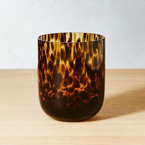 Tortoiseshell Old-Fashioned Glass. #tortoiseshell #forthehome #entertaining Modern Drinking Glasses, Hm Home, Old Fashioned Glass, Stainless Steel Straws, Drinking Glass, Drinking Glasses, Interior Design Trends, Tortoise Shell, Crate And Barrel