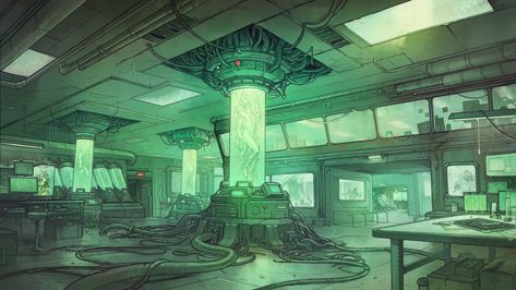 ArtStation - Andromeda Six Episode 5 - Orion Laboratory, Rebecca Hu Sci Fi Laboratory Concept Art, Scifi Lab, Sci Fi Laboratory, Mad Scientist Lab, Laboratory Design, Futuristic Interior, Cyberpunk City, Background Art, Scene Design