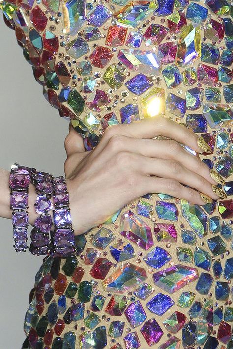 Mosaic Dress, Fran Fine, Colorful Dress, Sparkles Glitter, Jewel Tones, Fashion Details, A Dress, Bling Bling, Wearable Art