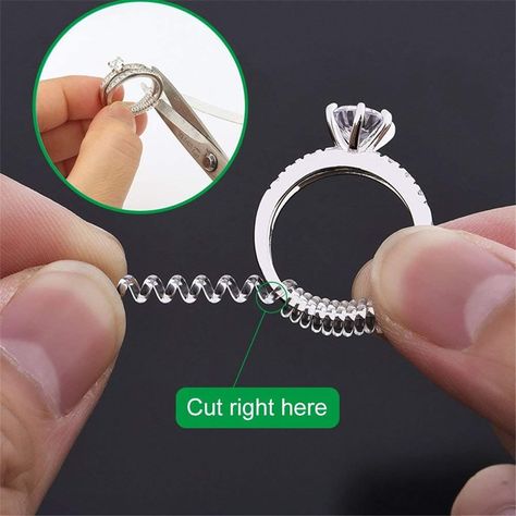 Snuggies ring adjusters helping rings that are too large to fit. Invisible Jewelry, Make A Ring Smaller, Ring Size Adjuster, Ugg Outlet, Ring Guard, Ice Spice, Spiral Ring, Ice And Spice, Silicone Rings