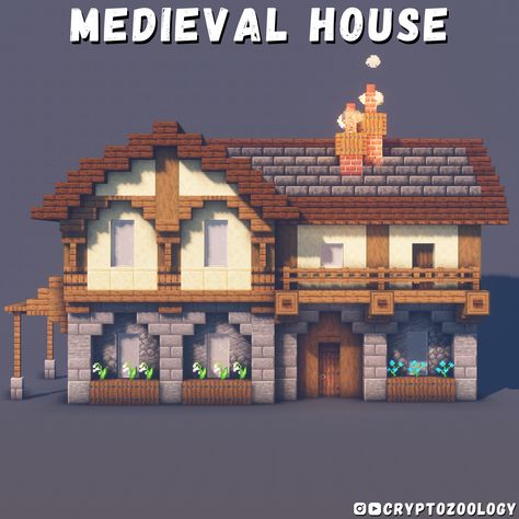 Minecraft House Designs Medieval, Minecraft Medieval Armorer, Minecraft House Inspiration Survival, Minecraft Medieval Hospital, Minecraft Houses Bedrock, Mid Evil Minecraft House, Minecraft Medieval Village Houses, Minecraft Medium House, Simple Minecraft Castle