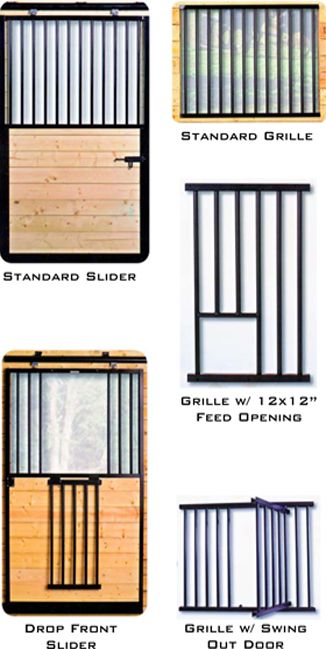 Horse Stall Systems and Doors Diy Horse Stall Door, Stall Doors For Horses Diy, Horse Stall, Horse Stall Walls, Sliding Horse Stall Door, 3 Stall Horse Barn Plans, Horse Stalls Doors, Stall Fronts Horse, Miniature Horse Barn