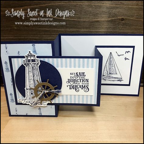 Set sail for some crafting fun!  #sailinghomestampset #comesailawaydsp #stampinup #papercrafting #simplysweetinkdesigns