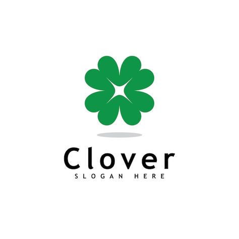 Vector clover leaf logo template design | Premium Vector #Freepik #vector #clover-logo #clover #lucky-clover #shamrock Clover Logo Design, Four Leaf Clover Logo, Wellness Logos, Healing Symbol, Herb Logo, Clover Logo, Healing Symbols, 7 Logo, Clover Design