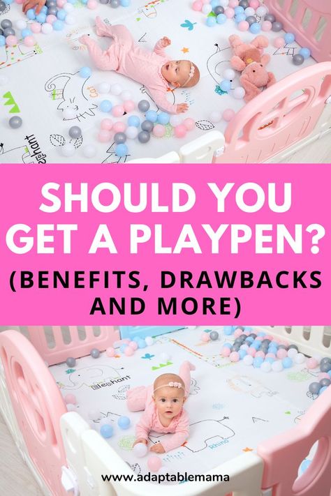 Wondering if playpens are necessary for your active, mobile babies and is there any other alternative? 

Find out the pros and cons of having a playpen, what can you use instead of playpens, what to consider before getting a playpen and more, right here. Small Living Room With Playpen, Playyard Baby Playpen Ideas, Playpen Ideas Living Rooms, Toddler Playpen Ideas, Playpen Organization, Play Pen In Living Room, Montessori Playpen, Playpen Living Room, Baby Play Pen Living Room