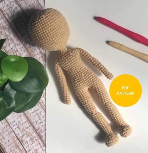 Girl Body Tutorial, Crochet Base, Body Tutorial, Basic Girl, Personalized Dolls, Mermaid Dolls, Unique Dolls, Handmade Miniatures, Crochet Doll Pattern