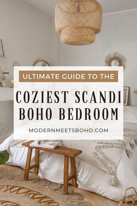 Boho Nordic Bedroom, Boho Scandinavian Bedroom, Boho Decor Diy Cheap, Modern Scandinavian Bedroom, Scandi Bedroom, Bohemian Decor Inspiration, Bohemian Bedroom Design, Boho Bedroom Ideas, Boho Space