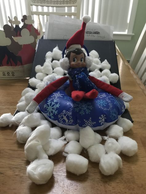 Elf On The Shelf Snow, Elf On Shelf, Candy Ideas, Snow Tubing, Inner Tubes, On The Shelf, Christmas Traditions, Elf On The Shelf, Elf