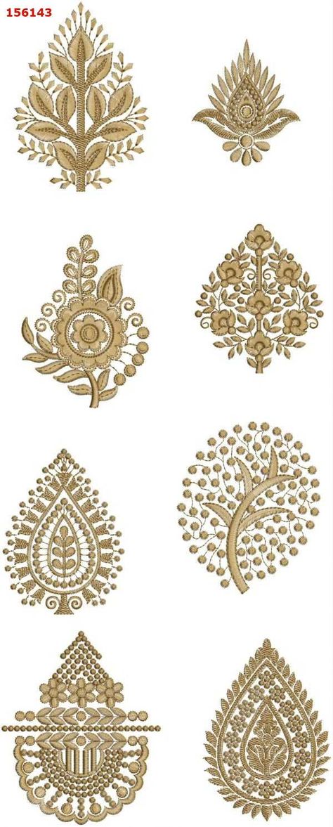 Machine Embroidery Butta Design, Booti Embroidery Designs, Mughal Embroidery Motifs, Embroidery Buta Designs, Embroidery Butta Design, Small Butti Design, Traditional Embroidery Designs, Machine Embroidery Designs For Blouses, Machine Embroidery Designs For Blouse