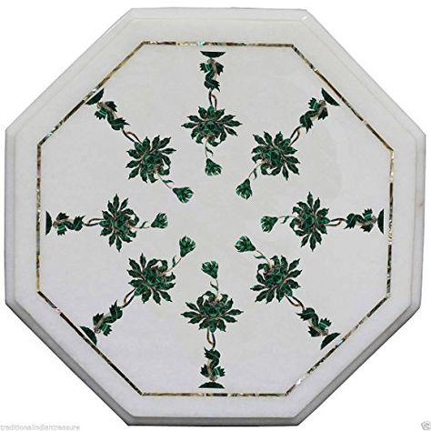 Marble Decorative Table Top 9932 Agate Tile, Inlay Table, Garden Side Table, Coffee Table Top, Side Table Decor, The Taj Mahal, Marble Table Top, Marble Inlay, Indian Crafts