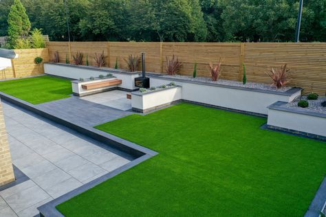 Large Patio Ideas, Low Maintenance Patio, Garden Patio Ideas, Modern Garden Patio, Patio Paving, Modern Garden Lighting, Arizona Backyard, Modern Gardens, Modern Patio Design