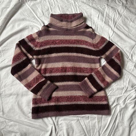 Adorable striped Fashion Bug mock turtle neck... - Depop Turtleneck Aesthetic, Mock Turtle Neck, Tøp Aesthetic, 80s Women, Turtle Neck Sweater, Fashion Bug, Mock Turtle, Mock Turtleneck, Turtle Neck Top