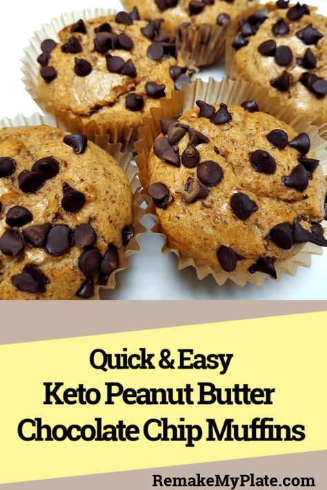 Peanut Butter Chocolate Chip Muffins, Nutella Muffin, Keto Muffins, Desayuno Keto, Peanut Butter Muffins, Low Carb Muffins, Keto Chocolate Chips, Peanut Butter And Chocolate, Low Carb Low Sugar