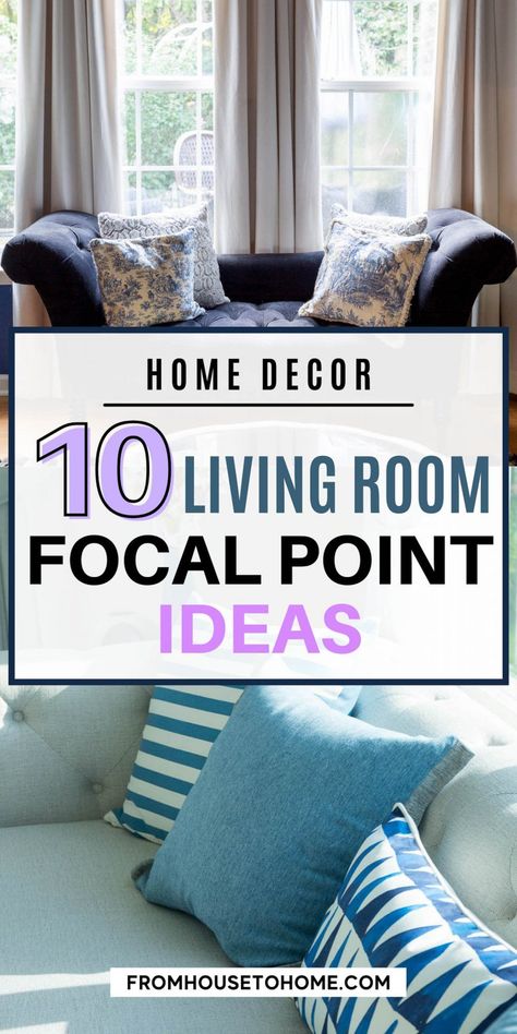 Decorate Wall With Window In Middle, Window Focal Point Living Room, Small Living Room Window Ideas, Living Room Focal Point Ideas, Big Living Room Window Ideas, Big Windows Living Room Decor, Fireplace Focal Point Living Room, Focal Point Interior Design, Living Room Focal Wall