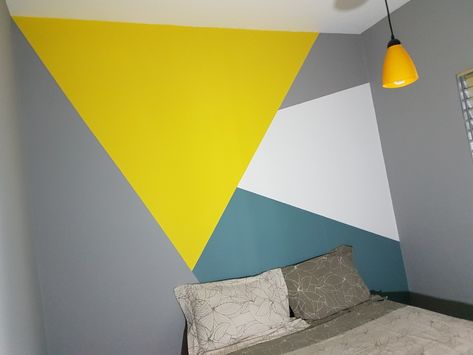 Spray Paint Room, Rory Room, Paint Room, Designs Room, Room Color Combination, Diagonal Lines, Wall Paint Designs, Room Color, Room Paint