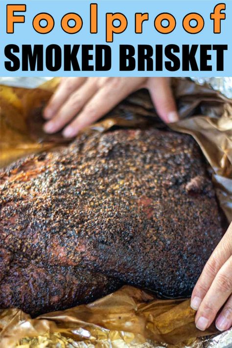 Amazing EASY Smoked Brisket Recipe - Kitchen Laughter Smoked Brisket On Charcoal Grill, Overnight Smoked Brisket, Smoked Brisket Recipes Pellet Smoker, Brisket Rubs For Smoker, Smoked Brisket Pellet Smoker, Beef Brisket Recipes Smoked, Smoked Brisket Recipes Electric Smoker, Smoked Brisket Recipes, Traeger Ideas