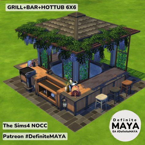 NOCC/ Mod-Free/Need Packs **Functional in gameplay. ***Download from EA gallery #DefiniteMAYA *** Support me on Patreon *** Sims Oasis House, Sims Patio Ideas, Sims Yard Ideas, Sims 4 Front Porch Ideas, Backyard Sims 4, The Sims 4 Backyard Ideas, Sims 4 Cc Landscaping, Sims 4 Patio Ideas, Sims Backyard Ideas