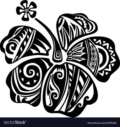 Hibiscus black and white Royalty Free Vector Image Tongan Art, Hawaii Black And White, Hibiscus Drawing, Scandinavian Tattoo, Hibiscus Tattoo, Polynesian Tattoo Designs, Polynesian Art, Illustration Tattoo, Hawaiian Tattoo