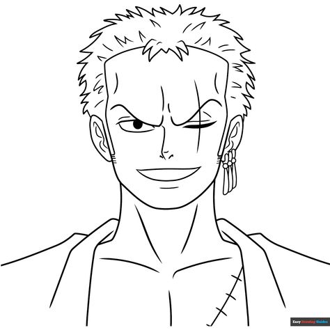 Free Zoro from One Piece Coloring Page for Kids Zoro Coloring Pages, Zoro Drawings Easy, Zoro Lineart, One Piece All Characters, One Piece Coloring Pages, Zoro Drawing, Men Coloring Pages, Character Coloring Pages, Popular Cartoon Characters