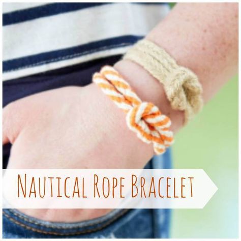 ropebracelet Rope Bracelet Tutorial, Rope Bracelets Tutorial, Tutorial Jewelry Making, Diy Nautical, Nautical Diy, Knitting Diy, Fun Bracelet, Cheap Crafts, Nautical Rope