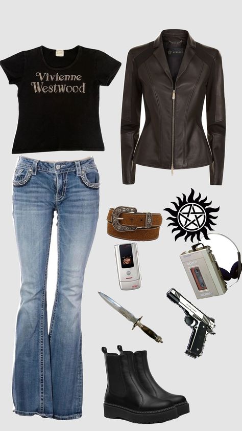 #supernatural #outfit #sobrenatural Supernatural Hunter Aesthetic Outfit, Eileen Supernatural, Supernatural Aesthetic Outfit, Supernatural Outfit Ideas, Shadowhunter Outfit, Sam Winchester Outfit, Spn Outfits, Dean Winchester Outfit, Jo Supernatural