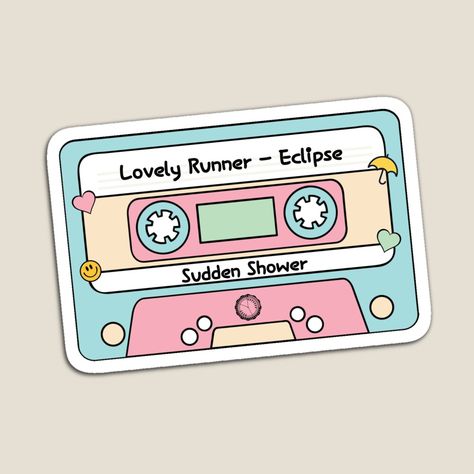 Get my art printed on awesome products. Support me at Redbubble #RBandME: https://www.redbubble.com/i/magnet/Lovely-runner-kdrama-eclipse-sudden-Shower-by-myskzhaven/161498168.TBCTK?asc=u Kdrama Ost, Falling Slowly, Sticker Inspo, Retro Pastel, Spring Snow, Lovely Runner, Journal Books, Pop Stickers, Diy Journal Books