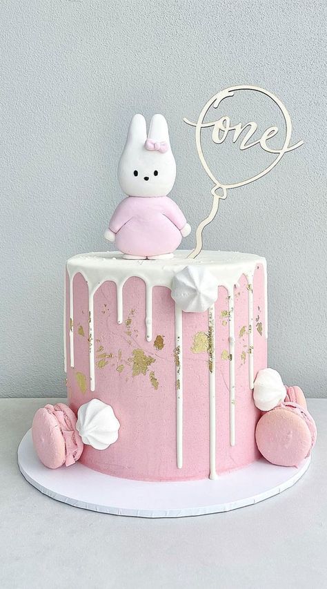 4. Cute Little Bunny Pink Cake Let us guess, you are a mother of baby girl/girls who’s turning to 1 year old, congratulations! If... Pink Cake 1 Year, Pink Bunny Cake Birthday, Baby Girl One Year Birthday Cake, 1 St Birthday Cake Girl Year Old Ideas, Cake Designs For 1 Year Girl, Birthday Cakes For 2 Year Girl, Cake For One Year Old Girl, Birthday Cake For One Year Old Girl, One Year Cake Girl