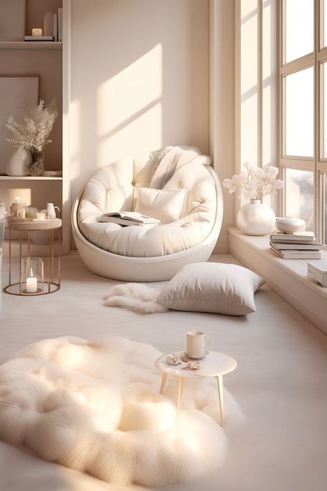 Comfy Chairs For Bedroom, Cosy Chair, Bright Interior, Bedroom With Sitting Area, College Bedroom, Luxury Room Bedroom, Personal Prayer, Bedroom Corner, Bedroom Seating