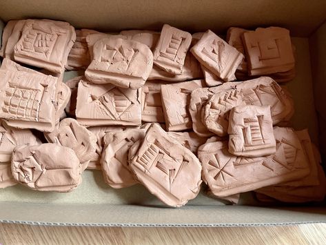 Sumerian Tablets, Sumerian Cuneiform, Clay Tablet, Ancient Sumerian, Ancient Astronaut, Mini Tablet, Learning To Read, How To Make Clay, Paint Marker