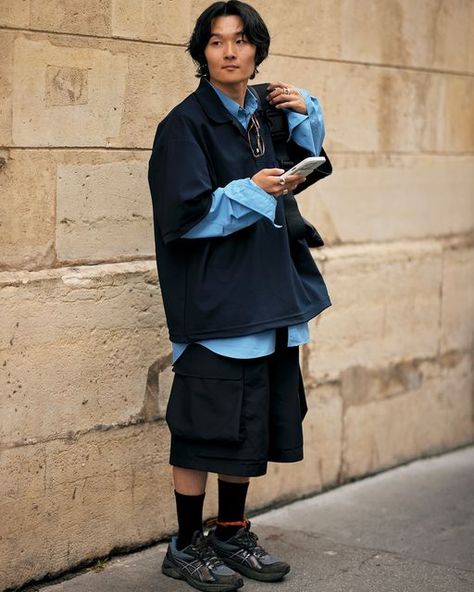 Ryo Takashima on Instagram: "The first day in Paris was this outfit.🇫🇷  Photo : @francescababbi  ㅤㅤㅤㅤㅤㅤㅤㅤㅤㅤㅤㅤㅤ shirt : @the_clesste  shirt : @daiwapier39_official  pants : @the_clesste  shoes : @asics_sportstyle  bag : @the_clesste  eyewear : @miumiu  ㅤㅤㅤㅤㅤㅤㅤㅤㅤㅤㅤㅤㅤ #miumiu #clesste #asics #daiwapier39" Sportstyle Outfit, Ryo Takashima, One Day In Paris, Asics Sportstyle, Day In Paris, Outfit Photo, Shoes Asics, June 19, First Day