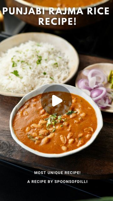 Spoons of Dilli on Instagram: "•UNIQUE PUNJABI RAJMA CHAWAL RECIPE•😍
This is one of the easiest, quickest yet so far the best Rajma recipe we have ever tried! Simply char the ingredients and make a gravy out of them! DEFINITELY A MUST TRY RECIPE🙈

Ingredients used are-
Overnight soaked Rajma- 1.5 cups
Water as required
Mustard oil- 2-3 Tbsp
Red chilli powder- 1 Tbsp
Salt to taste
Pressure cook the rajma on low flame for 3-4 whistles!

Char the veggies-
Onion- 2 medium size
Garlic- 1/2 piece (we just need 5-6 cloves)
Small ginger (Adrak)
Green chillies- 2-3 pieces
Tomatoes- 3-4 pieces

Peel off the skin of all the ingredients and then grind them in a mixer!

Now in a handi or kadhai-
Oil- 2 Tbsp
Jeera (Cumin)- 1 Tsp
Khade masale- Tej patta- 1 pc, cinnamon stick- 1/2 piece,
Green elaichi- Chawal Recipe, Rajma Chawal, Rajma Recipe, Mustard Oil, Gravy Recipes, Recipe Ingredients, Red Chilli, Chilli Powder, Pressure Cooking