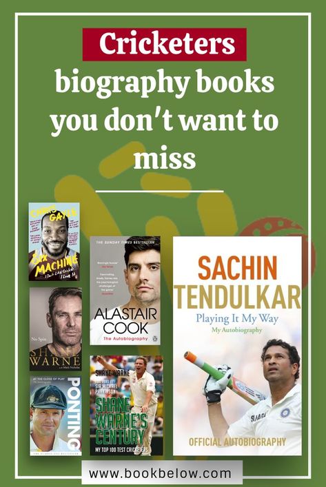 Cricketers biography books Cricket Life Cycle, The Cricket Collection, Cricket Books, Shane Warne, Cricket (sports), Crickets Meme, Sachin Tendulkar, Biography Books, My Way