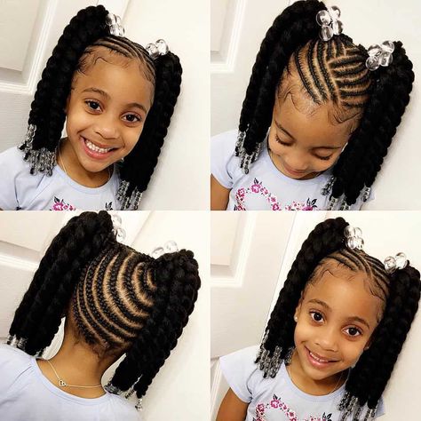 Braids for Kids - 100 Back to School Braided Hairstyles for Kids Braids For Black Hair Kids, Back To School Braided Hairstyles, School Braided Hairstyles, Cornrows Hair, School Braids, Braids Styling, Black Kids Braids Hairstyles, Tan Skin Blonde Hair, Braided Hairstyles For Kids