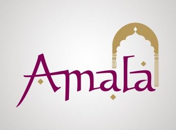 Amala_Post Bowl Logo Design, Indian Pizza, Food Company Logo, Food Brand Logos, Restaurants In Dubai, Bakery Names, Sushi Logo, Logo Design Graphics, Bowl Logo