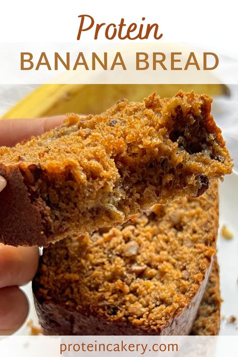 Banana Recipes Protein Powder, Healthy Banana Bread With Protein Powder, High Protein Low Carb Banana Bread, 2 Ingredient High Protein Bread, Banana Bread Recipe With Protein Powder, Whey Protein Desserts, Protein Flour Recipes, Banana Bread With Protein Powder, Protein Banana Recipes