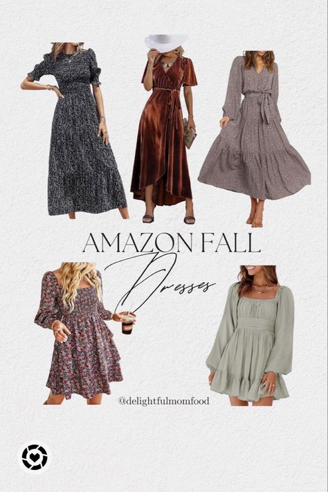 Fall dresses inspo from Amazon. Winter Dress For Family Pictures, Mom Family Photo Outfit, Dress For Family Photos, Fall Fashion Dresses, Fall Family Pictures, Amazon Dresses, Family Picture Outfits, Fall Family Photos, Family Photo Outfits