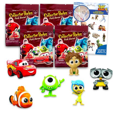 PRICES MAY VARY. Disney Pixar Blind Bag Party Favors Set - Bundle with 4 Pixar Blind Bags with Mini Figures Featuring Cars, Inside Out, Finding Nemo, and More Plus Stickers | Disney Pixar Party Supplies. This Disney blind bags set comes with 3 Pixar mini blind bags, each containing 1 miniature figurine of favorite Pixar characters. Use these Disney Pixar blind bags for your next Disney-themed birthday party or celebration. Perfect for Disney party favors, Pixar party supplies, or Disney goodie b Disney Party Favor, Cars Inside, Pixar Party, Stickers Disney, Pixar Characters, Miniature Figurine, Mini Blinds, Blind Bag, Disney Party