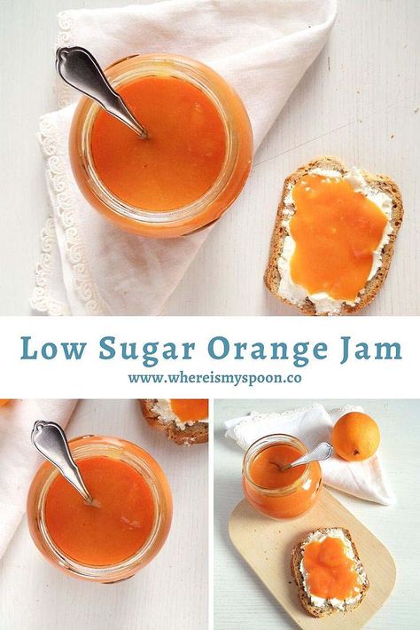 Orange Jam Recipe, Clementine Jam, Orange Jam Recipes, Fruit Jam Recipes, Frozen Fruit Recipes, Low Sugar Jam, Fruit For Diabetics, Easy Jam, Pressure Canning Recipes