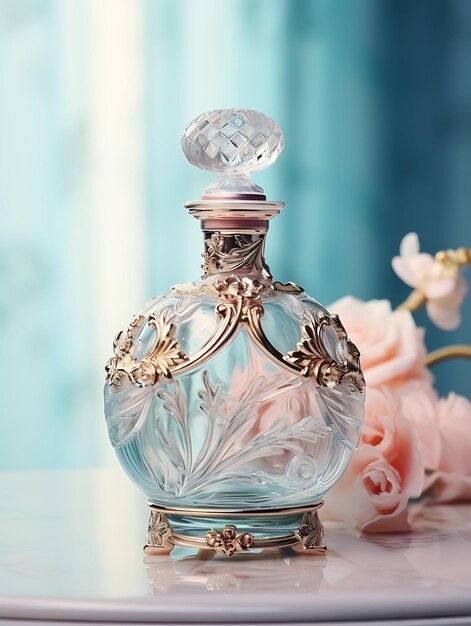 Gimi Totori | Freepik Photoshoot Concept Ideas, Expensive Style, Marble Pedestal, Pretty Perfume, Perfume Vintage, Fragrance Bottles, An Affair To Remember, Bottle Collection, Pretty Perfume Bottles