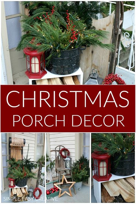 Outside Christmas Decorations, Decor Front Porch, Christmas Homemade, Front Porch Christmas Decor Ideas, Porch Christmas Decor Ideas, Porch Christmas Decor, Front Porch Christmas, Christmas Decor Ideas Diy, Christmas Front Porch