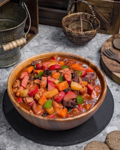 Pork Menudo Recipe Pork Menudo Recipe, Pork Menudo, Menudo Recipe, Yummiest Food, Carrots Potatoes, Steamed White Rice, Pork Stew, Eating Alone, Hot Dog Recipes