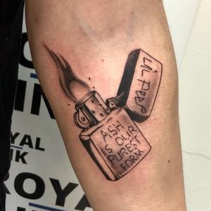 Sui̇ci̇deboys Tattoo Ideas, Ash Is Our Purest Form, Zippo Lighter Tattoo, Zippo Tattoo, Lil Peep Tattoo Ideas, Lighter Tattoo, Lil Peep Tattoo, Light Tattoo, Fire Flame