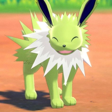 Pokemon Shiny Eeveelutions, Pokemon Pfp Eeveelution, Shiny Eeveelutions, Shiny Pokemon Art, Poison Eeveelution, Shiny Jolteon, Eveloution Eevee Evolutions, Shiny Pokémon, I Love Green