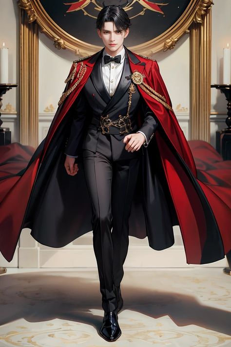 King Outfit Fantasy Art, Suits Fantasy Male, Male Royalty Outfit, Red Carpet Outfits Men, Royalty Outfits Men, Fantasy Suits Male, Royal Outfits Male, Futuristic Royalty, Prince Suit