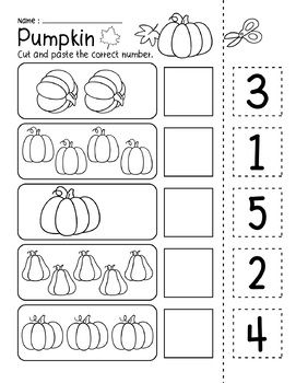 Pumpkin Worksheets Preschool, Math Kindergarten Worksheets, Preschool Activities Printable Free, Pumpkin Activities Preschool, Pumpkin Crafts Preschool, Pumpkin Lessons, Pumpkins Preschool, Halloween Counting, Pumpkin Math