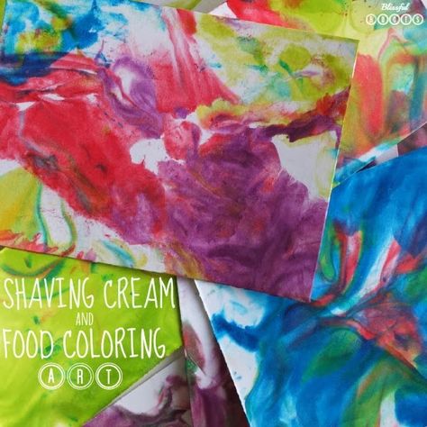 Shaving Cream & Food Coloring Art For Kids Shaving Cream Color Mixing, Shaving Cream Marble Art, Shaving Cream Marble Painting, Homemade Puffy Paint With Shaving Cream, Shaving Cream And Food Coloring, Brooke Williams, Shaving Cream Art, Fun Magazine, Language Disorders