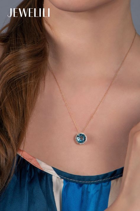 A perfect addition to your everyday looks, this stunning Pendant Necklace is a must-have. Featuring vibrant Swiss blue topaz that meets the brilliance of created white sapphires. Set in lustrous 10K yellow gold, a halo of sparkling sapphires beautifully encircles the 10 MM round blue topaz, adding a touch of sophistication to any outfit. Perfect for adding a touch of "something blue" to your wedding day or as a thoughtful wedding gift, this necklace is sure to dazzle and delight. Thoughtful Wedding Gifts, Sapphire Necklace Pendants, Halo Pendant, Sapphire Pendant, Swiss Blue Topaz, Something Blue, White Sapphire, Rope Chain, Timeless Pieces