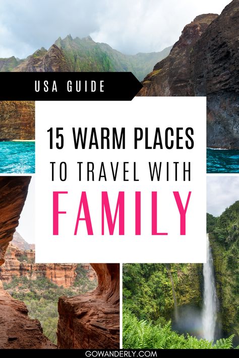 Discover top warm family vacation spots in the US for winter breaks. Unique Family Vacations In The Us, Large Family Vacation Ideas, Family Vacation Ideas In The Us, Best Family Resorts In The Us, Family Friendly Vacations In The Us, Us Family Vacation Ideas, Affordable Family Vacation Destinations, Christmas Destinations In The Us, Best Family Vacations With Kids